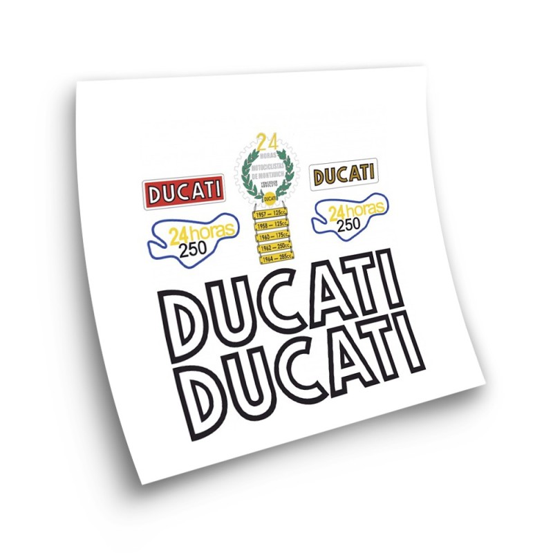 Ducati 24 Horas Kit Motorbike Sticker 2 Black-White - Star Sam