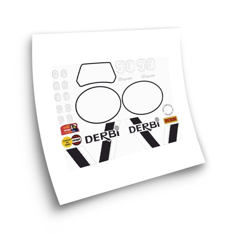 Derbi RD 50 Sticker Set Motorbike Stickers  White - Star Sam