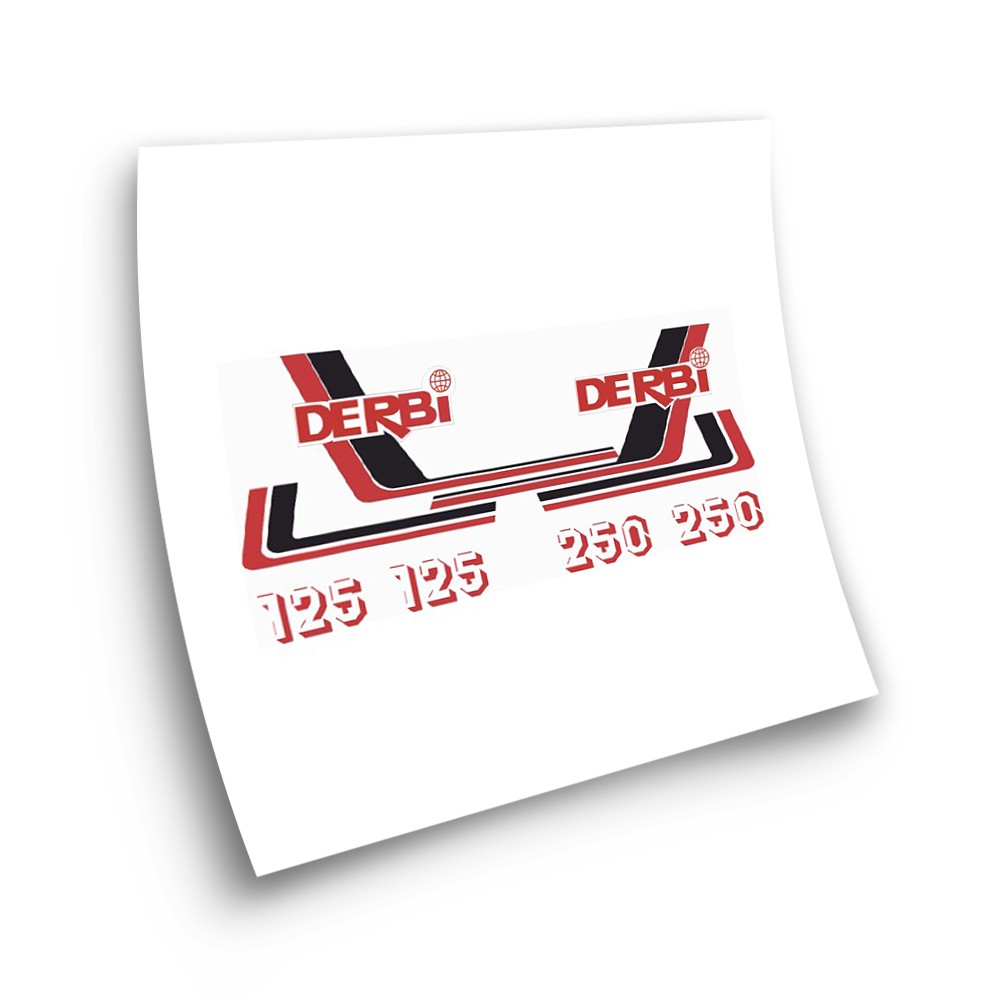 Derbi RC 125 And 250 Motorbike Stickers Red And White - Star Sam