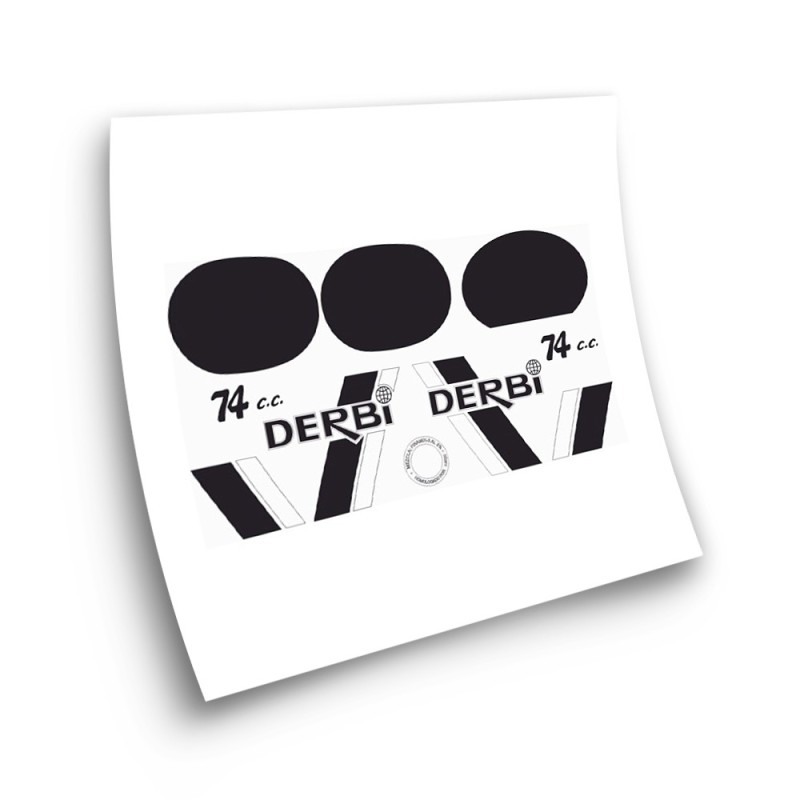 Derbi TT8 Complete Set Motorbike Stickers Black-White - Star Sam