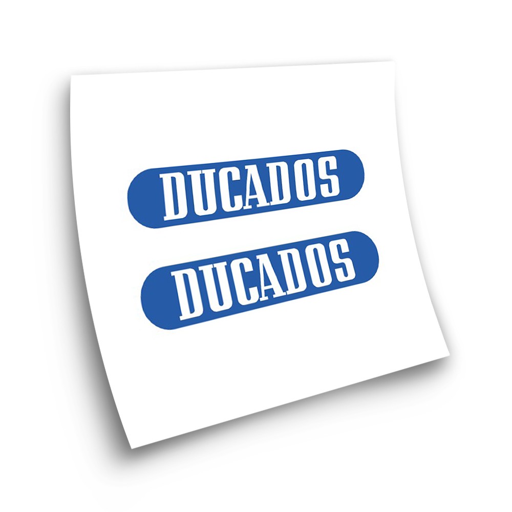 Ducados Adhesive 15cm Blue-White Motorbike Stickers  - Star Sam