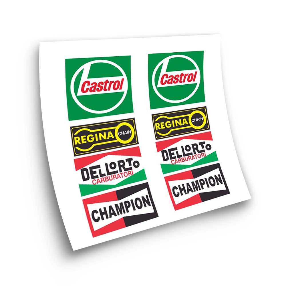 Motorfietsstickers Sponsors Castrol Kampioen Regina - Ster Sam