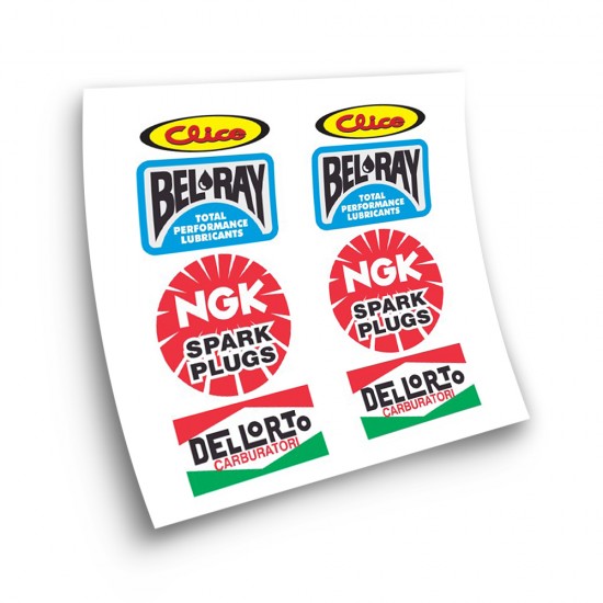 Motorfiets Stickers Sponsors Clice NGK Dellorto - Ster Sam
