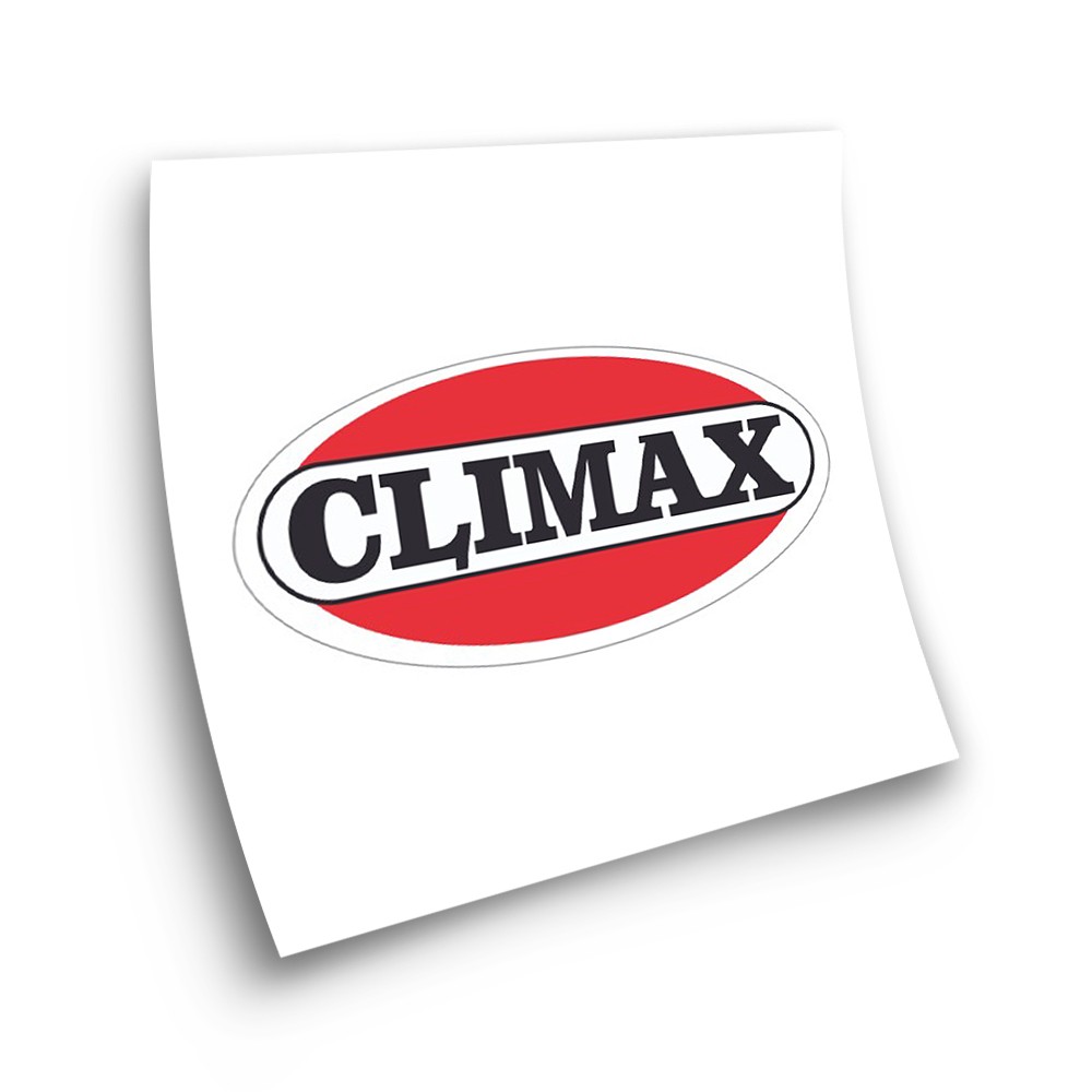 Climax Oval Klebstoff Rot-Schwarz Motorrad Aufkleber - Star Sam