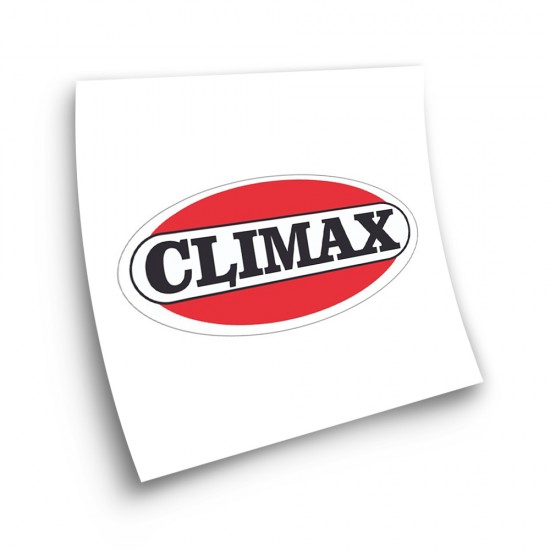 Climax Oval Adhesive Red -Black Motorbike Stickers - Star Sam