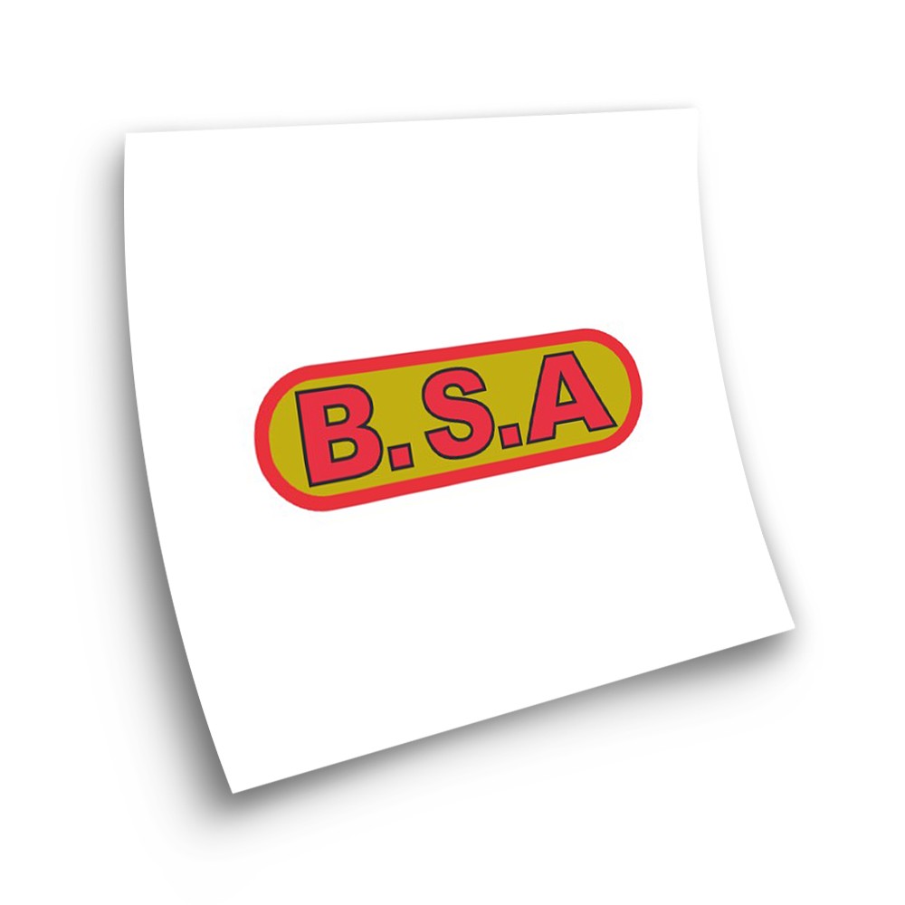 BSA Red And Yellow Adhesive Motorbike Stickers  - Star Sam