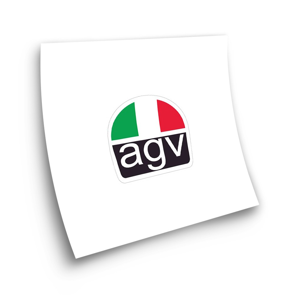 AGV Italy Flag Green-White-Red Motorbike Stickers - Star Sam