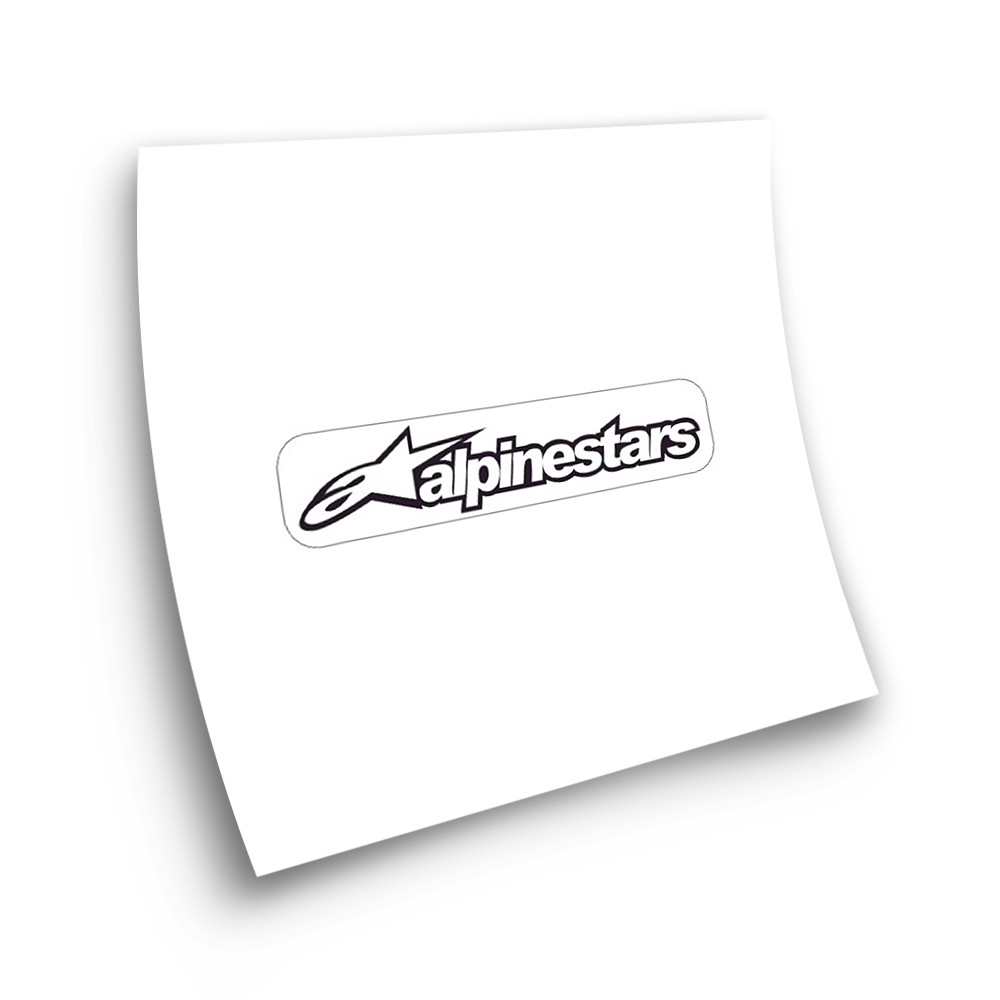 Alpinestars Logo Sticker Black-White Motorbike Stickers - Star Sam
