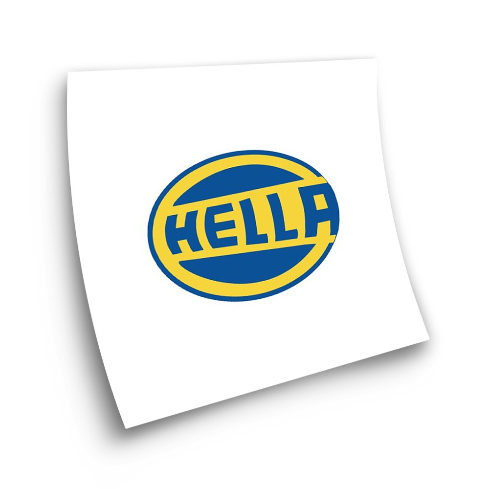 Hella Blue-Yellow Round Adhesive Motorbike Stickers  - Star Sam