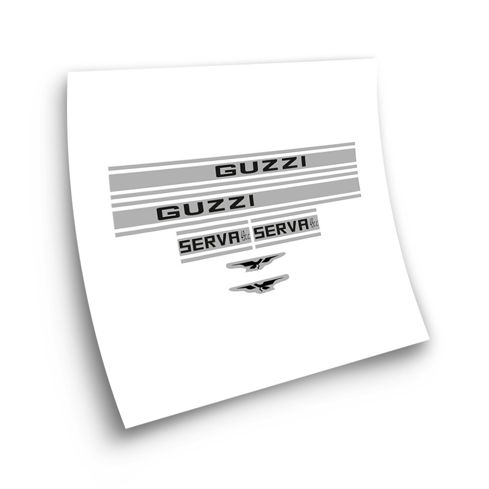 Guzzi Serva 49cc Motorbike Stickers Black And Grey - Star Sam