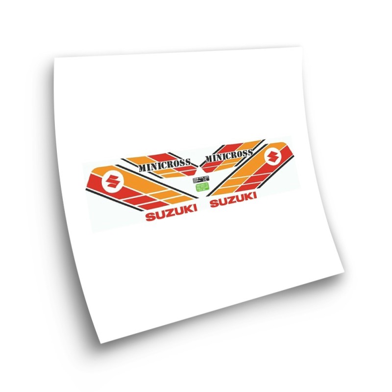 Suzuki Minicross 3 Motorbike Stickers Orange And Red - Star Sam