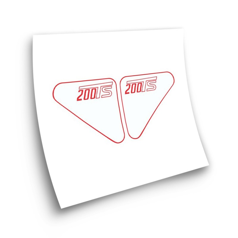 Ducati 200 TS Motorbike Sticker Red And White - Star Sam