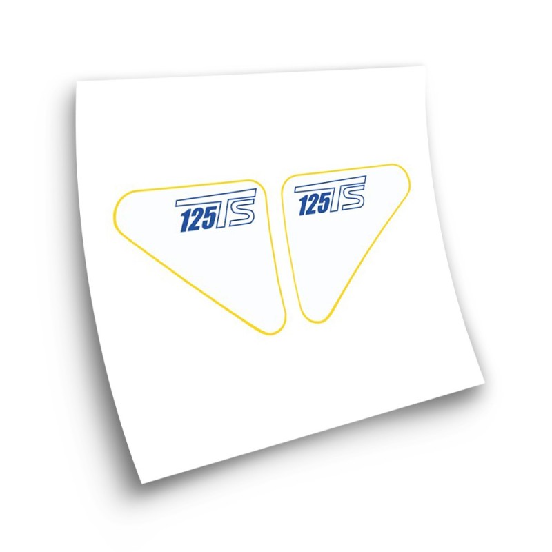 Ducati 125 TS Motorbike Sticker Blue, White-Yellow - Star Sam