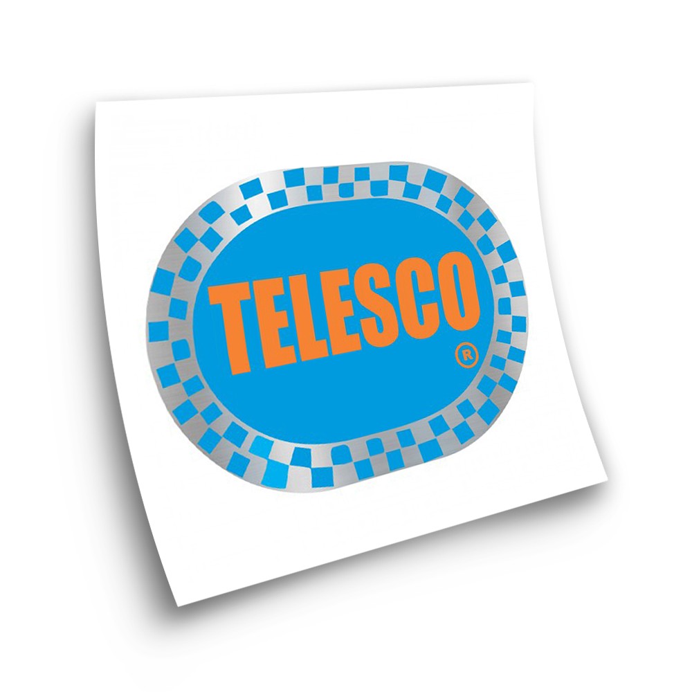 Telesco Verchromter Klebstoff Blau Motorrad Aufkleber - Star Sam