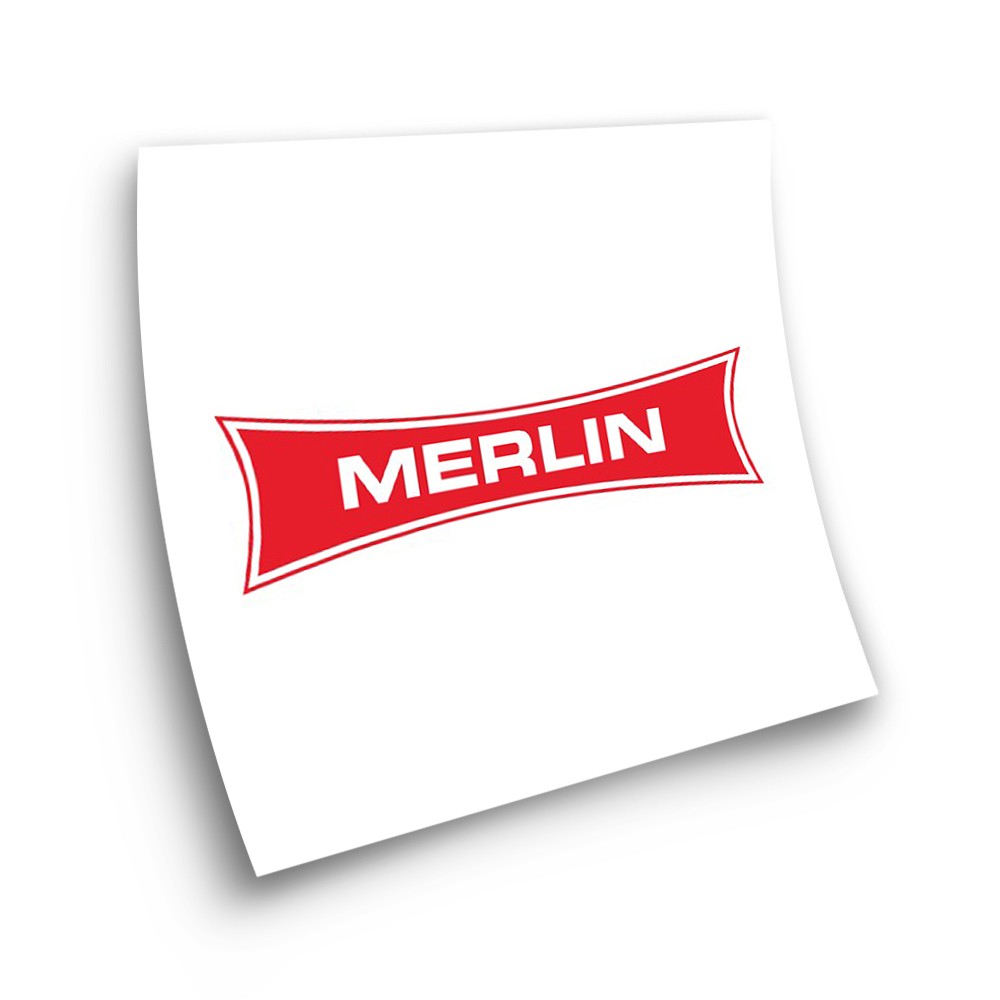 MERLIN Red And White Adhesive Motorbike Stickers  - Star Sam