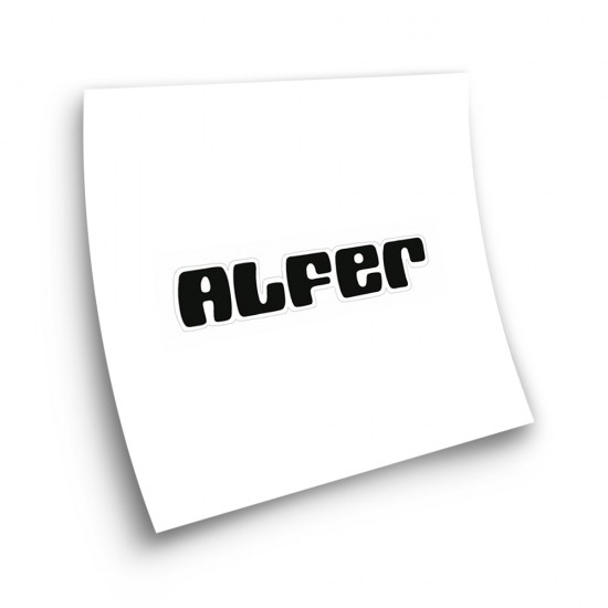 Alfer Motorfiets Stickers Zwart Logo Sticker - Ster Sam