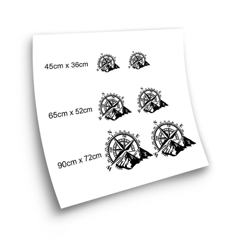 Caravan Sticker Set wind rose - Star Sam