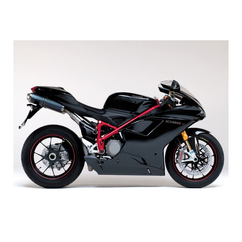 Ducati Mod 1098s schwarz  Motorrad Aufkleber Rot - Star Sam