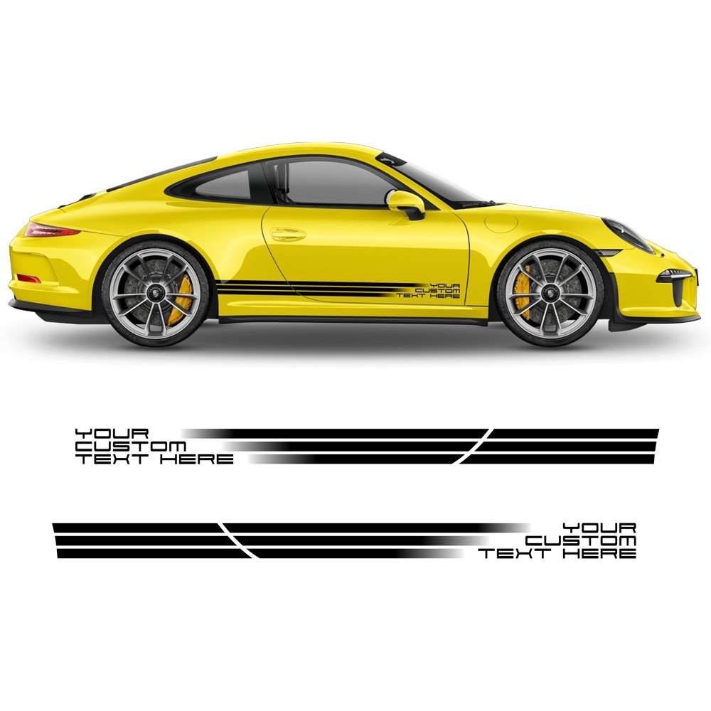 Autocolantes de faixas laterais com gradiente Porsche Carrera -StarSam