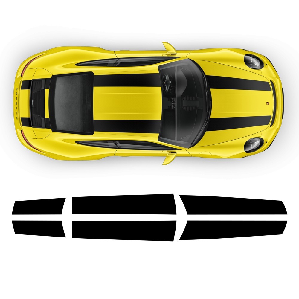 Car top stripes decals Porsche Carrera - Star sam
