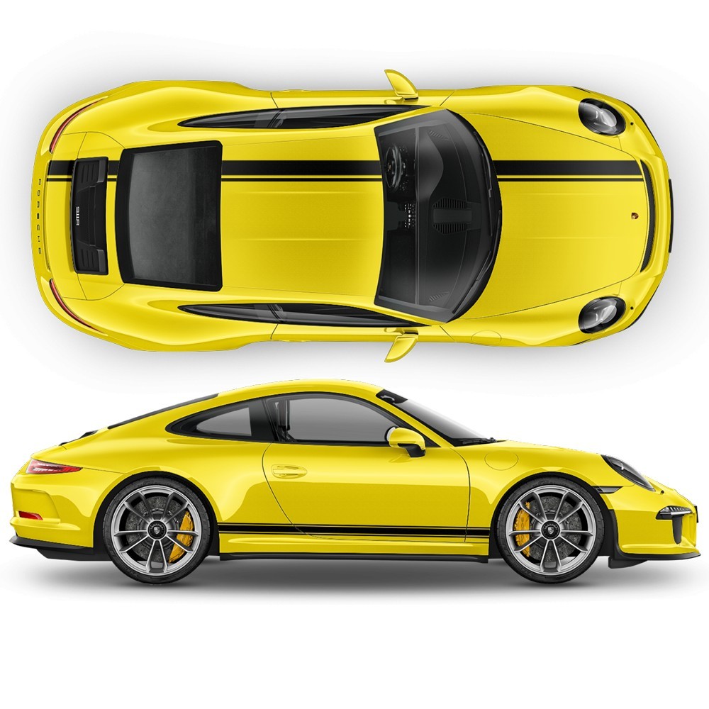 Porsche Carrera asymmetrical stripes kit stickers - Star Sam