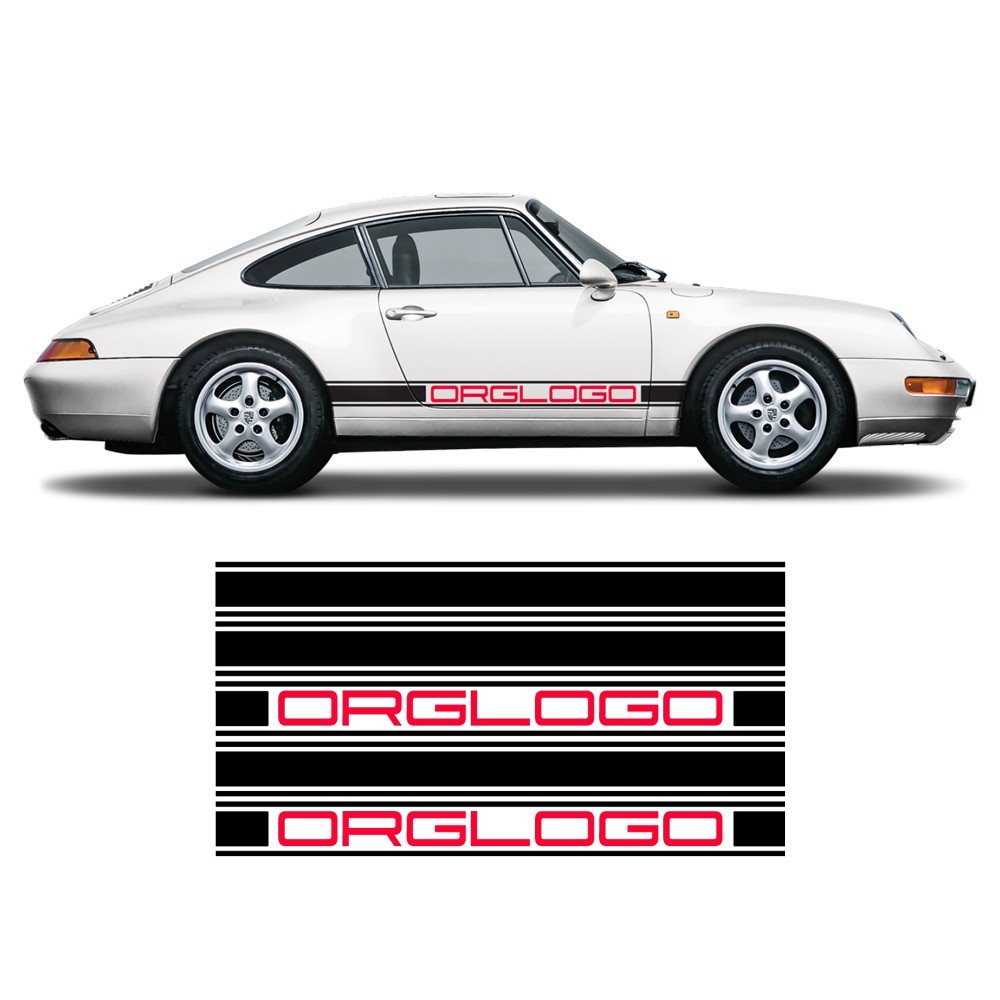 Autocolantes da faixa lateral bicolor do Porsche Carrera 79-96-StarSam