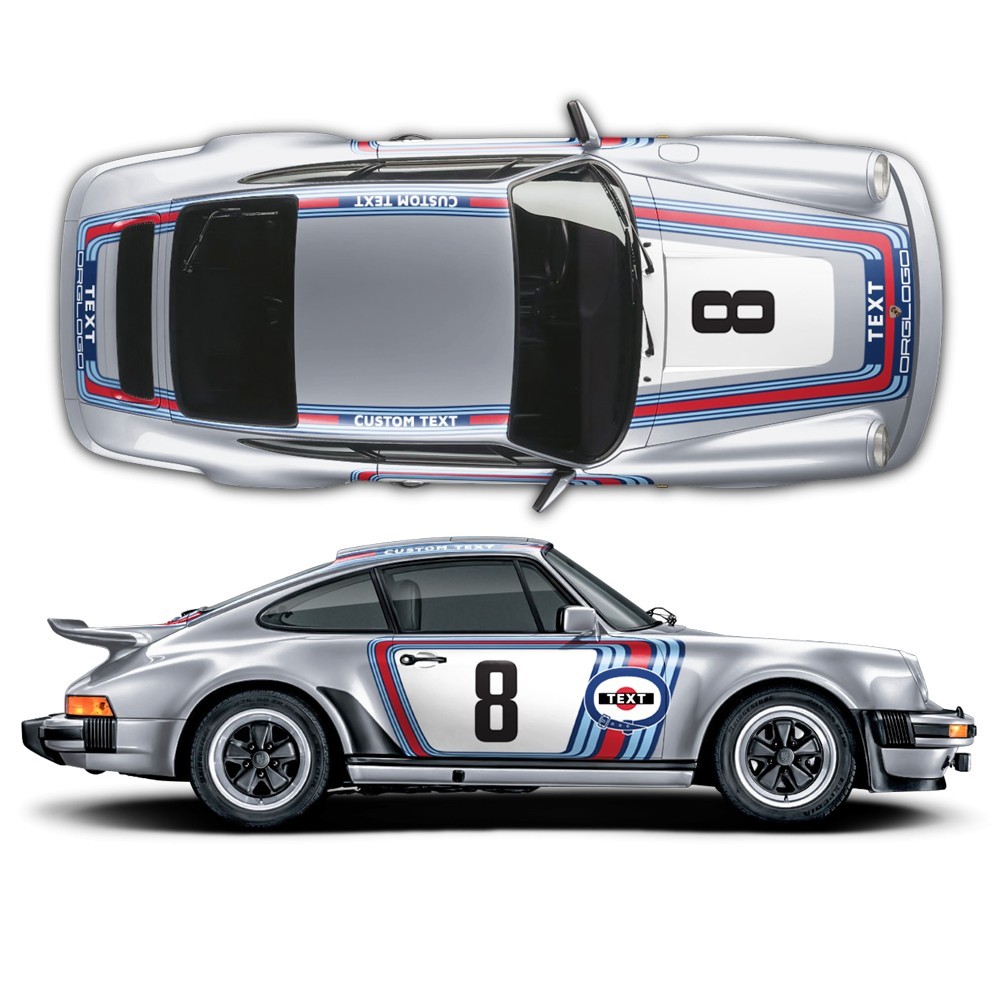 Klasické obtlačky v štýle Martini pre Carrera 911 (930) 1975 - 1989-Star Sam
