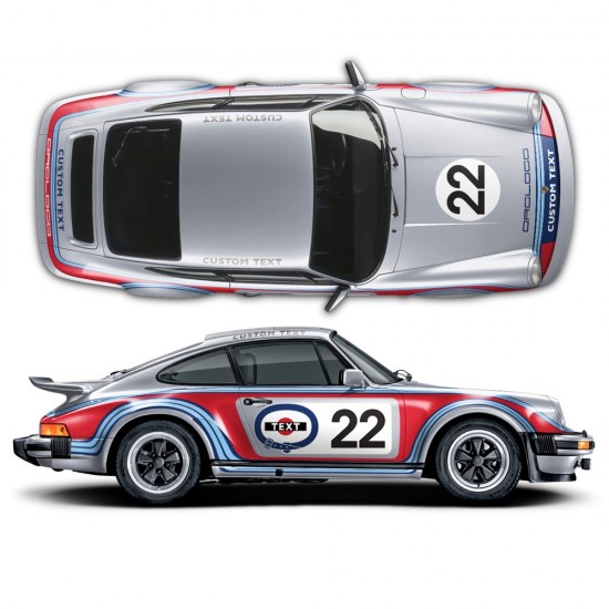 Porsche 911 Martini Racing Streifen Aufkleber Set