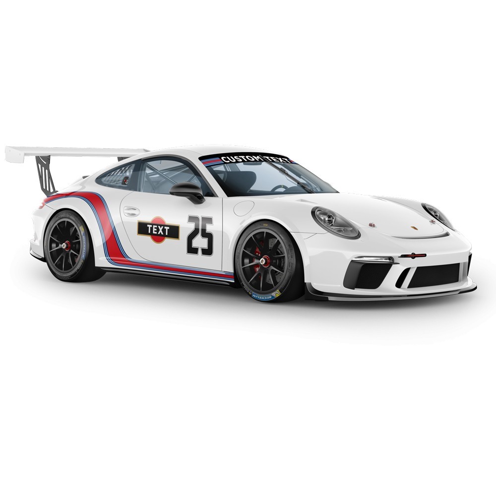 Martini curved side stripes for Porsche Carrera/Turbo/Targa 2005-2021.