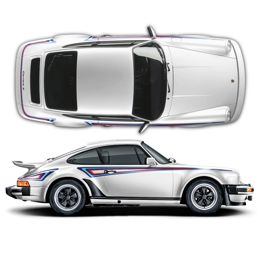 Listras laterais em vinil da edição Martini para Porsche 930 - Star sam
