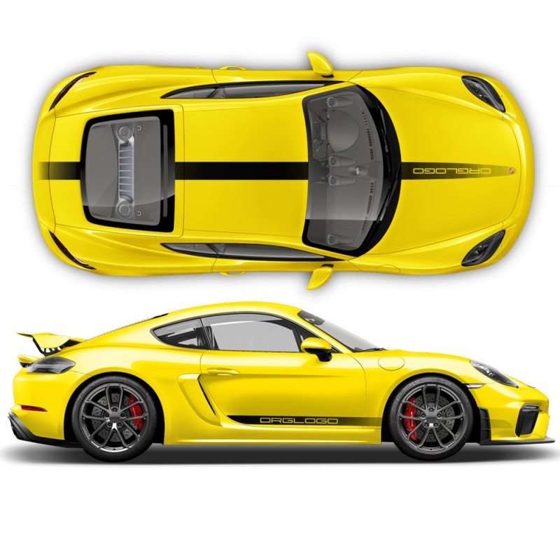 Zestaw naklejek faded Racing Stripe dla Cayman / Boxster 2005 - 2019 - Star Sam