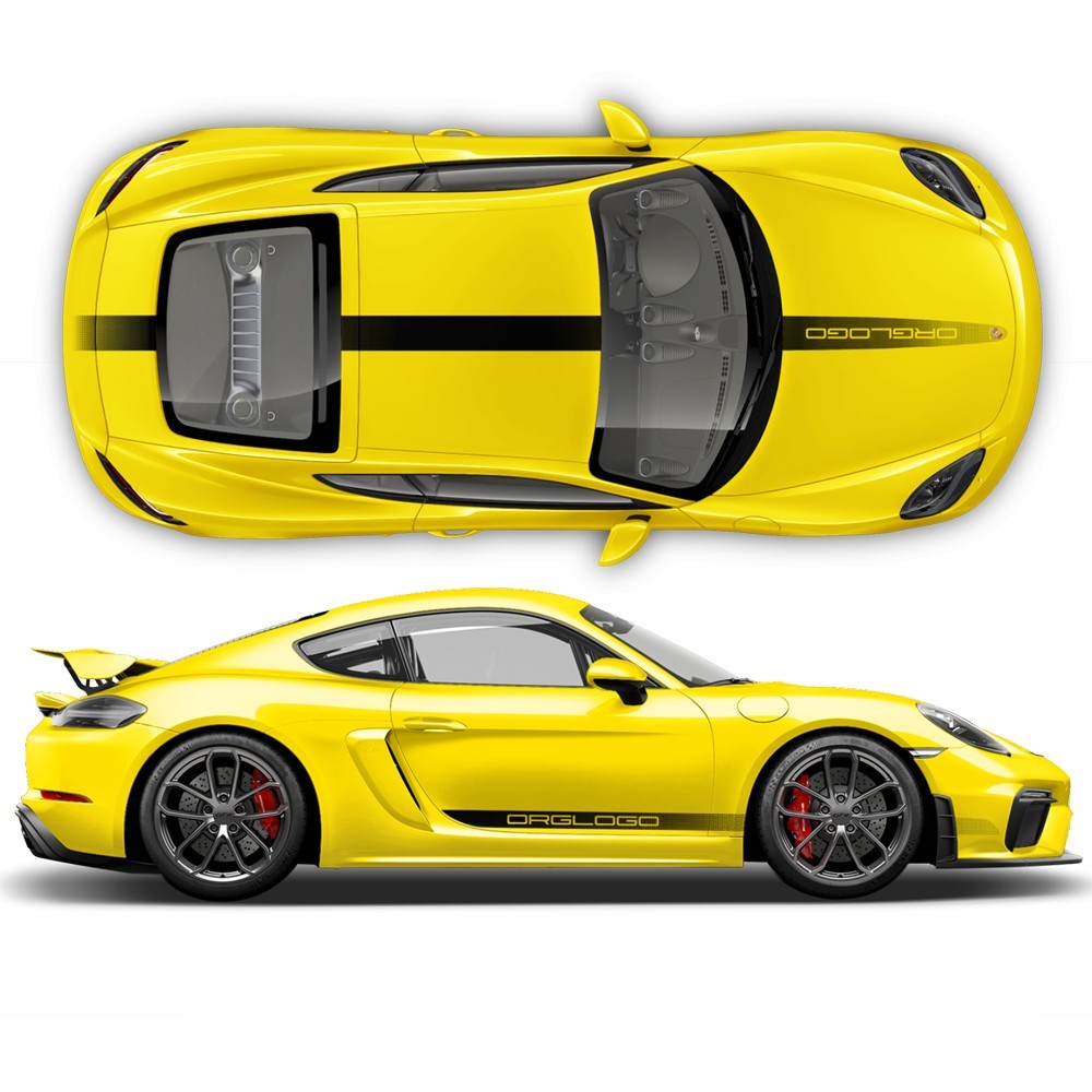 faded Racing stripe stickers kit for Cayman / Boxster 2005 - 2019 - Star Sam