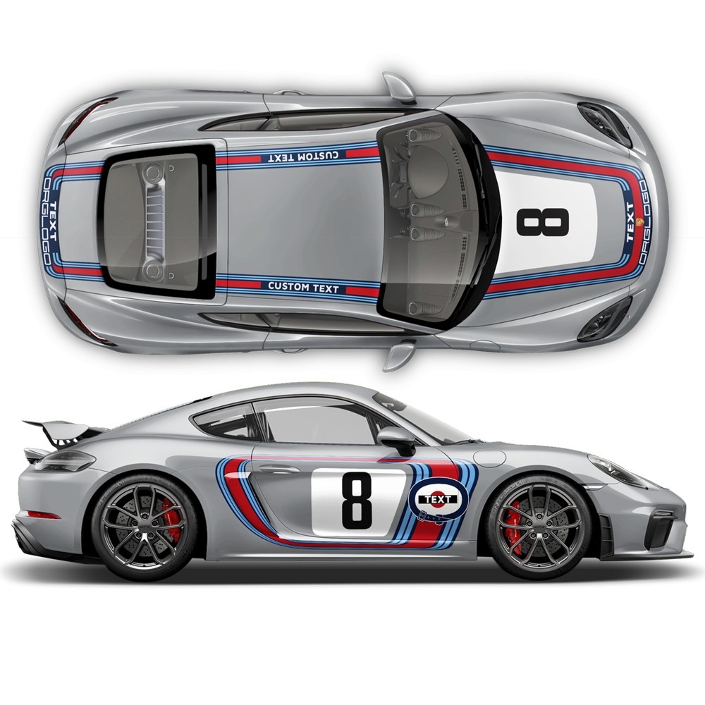 Retro Martini Racing style decals for Cayman-Star Sam
