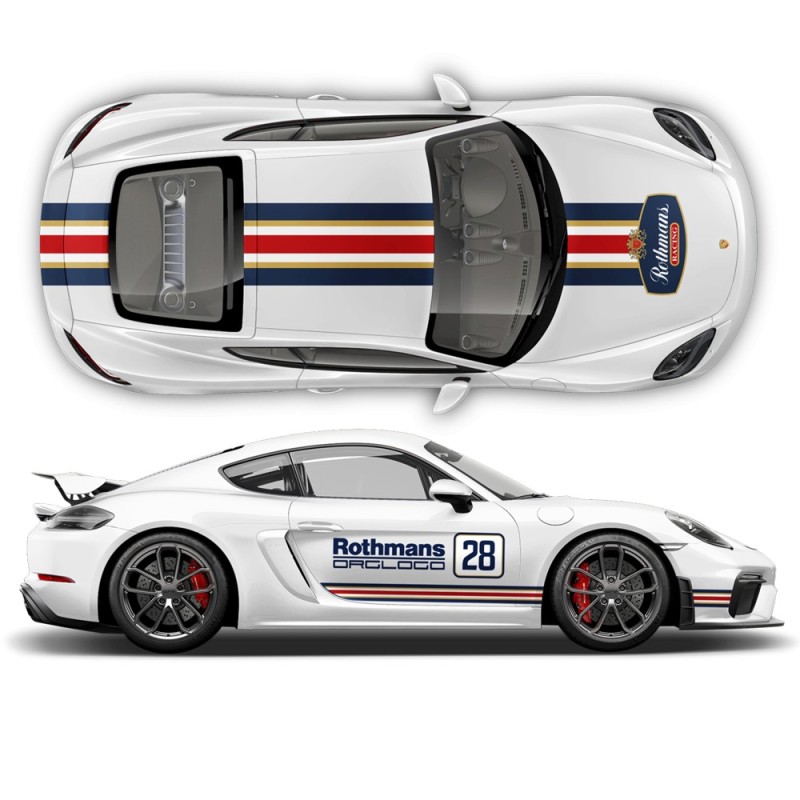 Rothmans 28 decalques para Cayman/Boxster-Star Sam