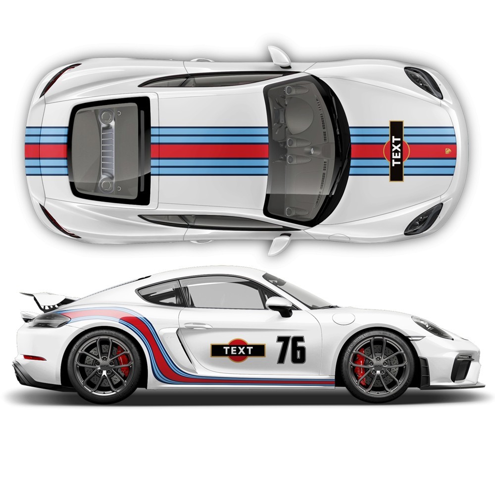 Martini-Sets für Porsche Cayman personalisierbar - Star Sam