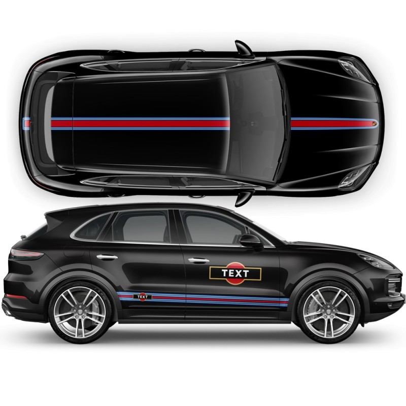 Martini-style fine vinyls for Porsche Cayenne-Star Sam