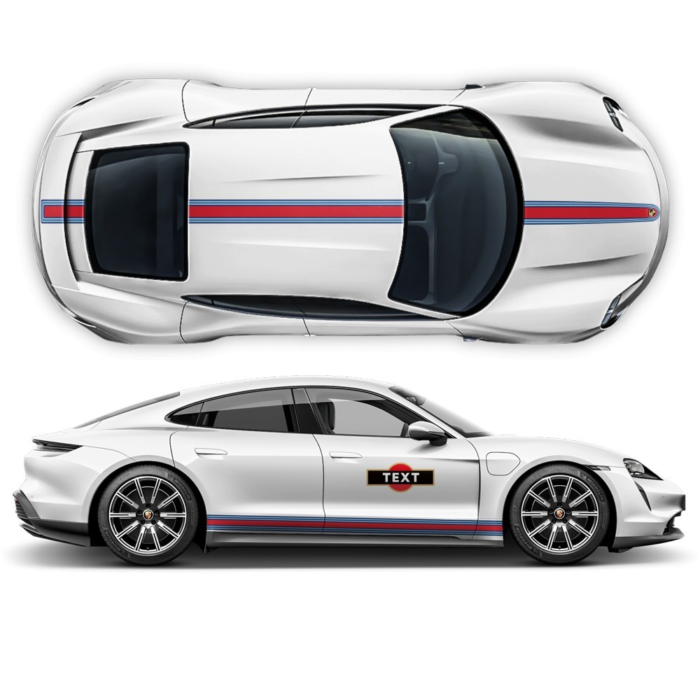 Nálepky Kit Martini tenké pruhy pre Porsche Taycan-Star Sam