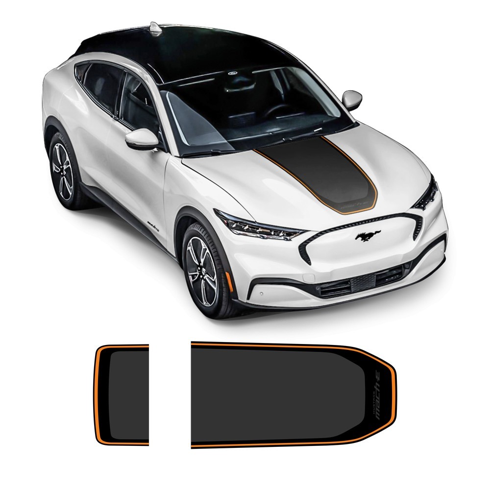 Abziehbilder für Motorhaube und Kofferraum für Mustang MACH-E 2020-Star Sam