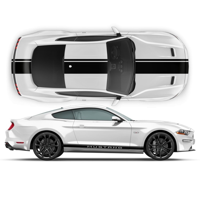 Ford Mustang 2015 - 2020 Racing Stripe Kit Vinyls-Star Sam