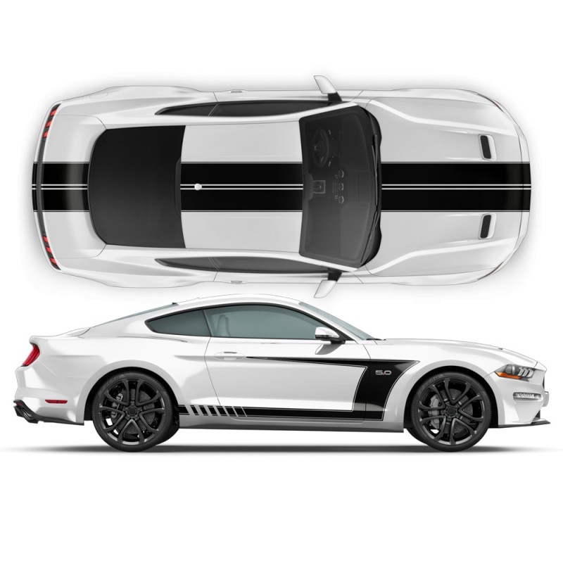 Ford Mustang Top Stripes Aufkleber 2015 - 2020-Star Sam