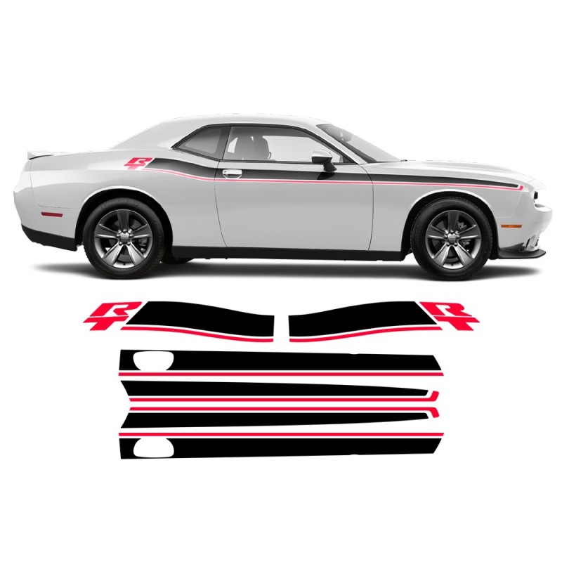 Vinilo RT franjas cortas 2 colores DODGEChallenger 2011-2020- star sam