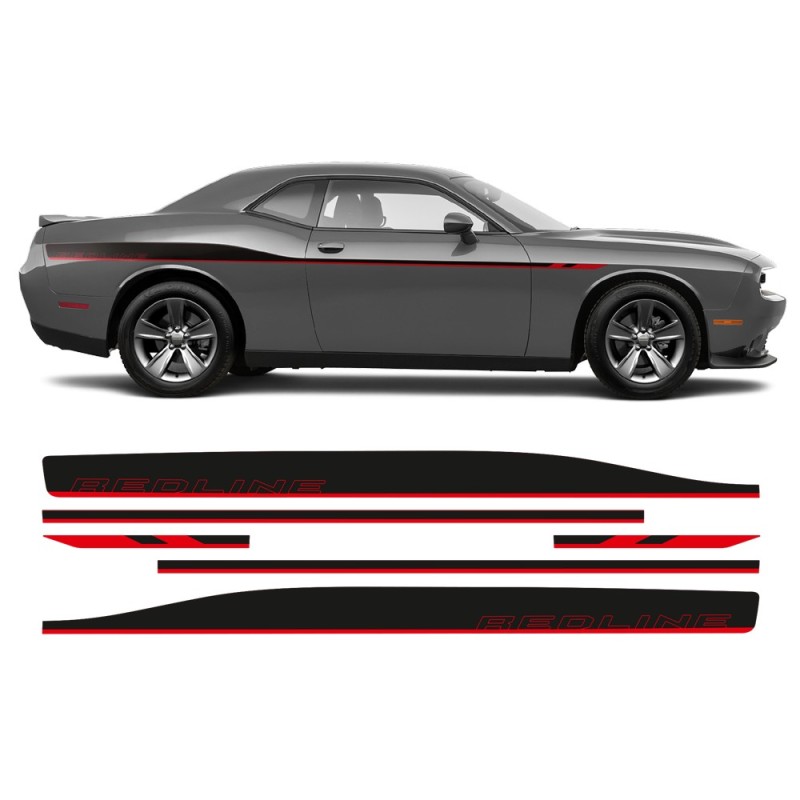 Dodge Challenger 2011 - 2020 REDLINE Seitenstreifen Aufkleber -StarSam