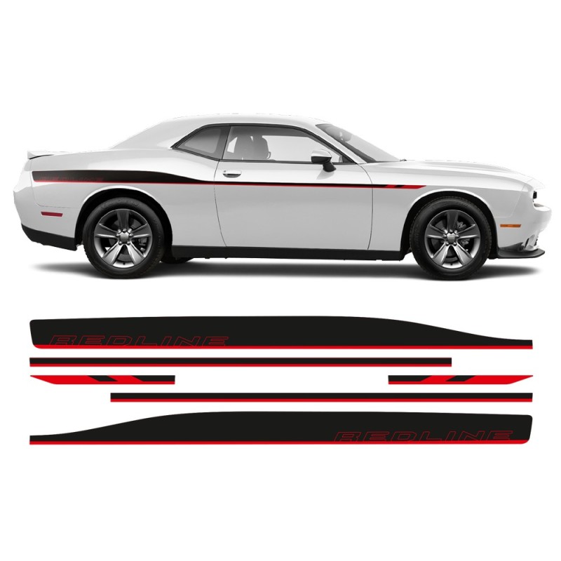 Dodge Challenger 2011 - 2020 REDLINE Seitenstreifen Aufkleber -StarSam