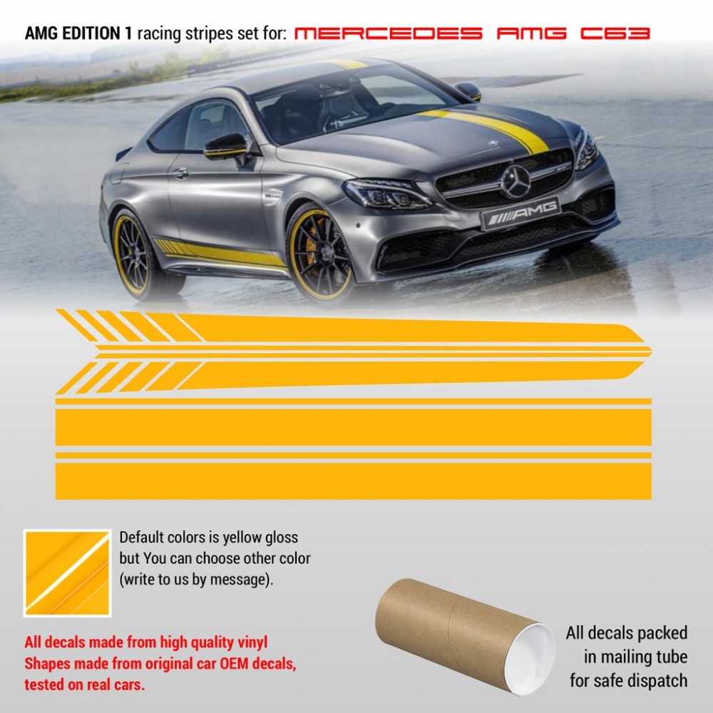 Complete set of stickers for Mercedes Benz AMG C-Class - Star Sam