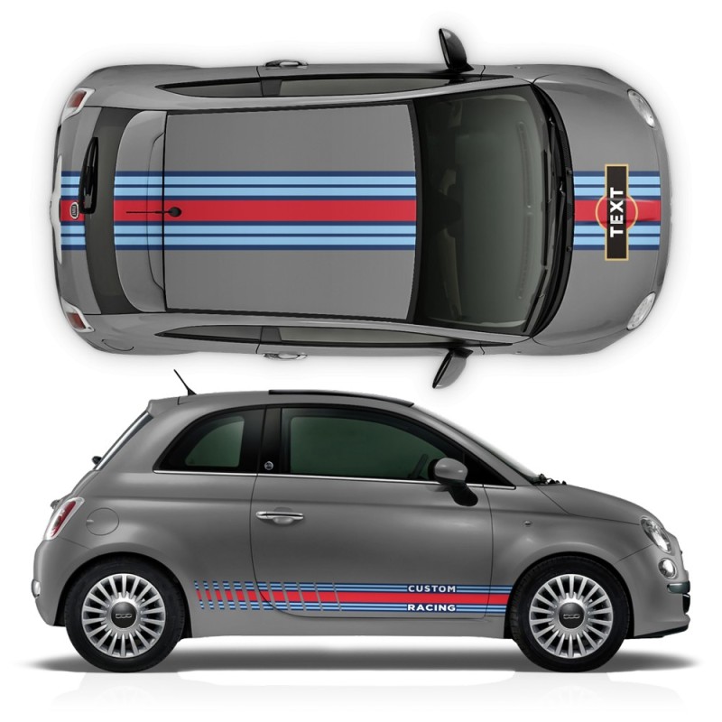 Kit di adesivi MARTINI Style Racing per Fiat 500 - Star Sam