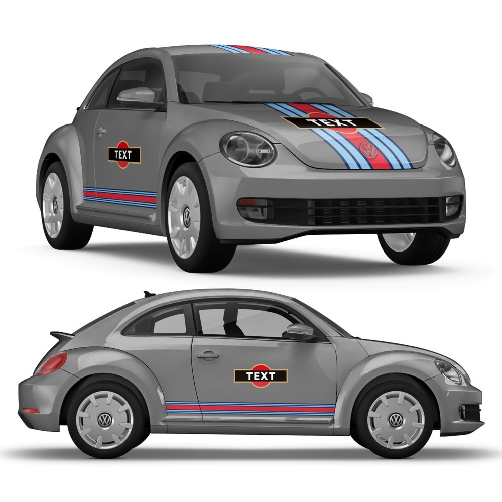 Nálepky Martini Style stripes pre Volkswagen New Beetle - Star Sam
