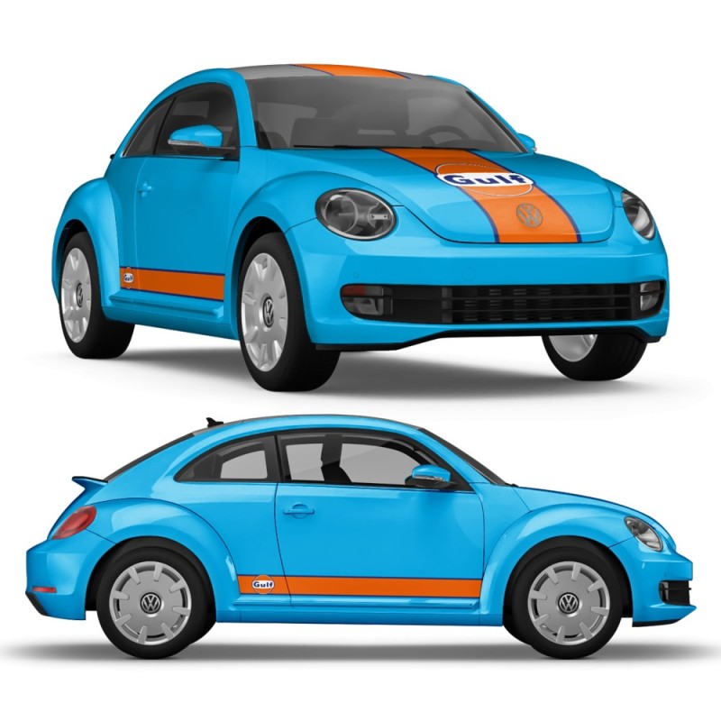 Vinilos kit y franjas GULF para Volkswagen New Beetle - Star Sam