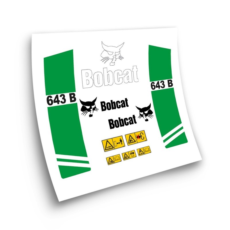 Décalcomanies pour machines industrielles pour BOBCAT 643B GREEN-Star Sam