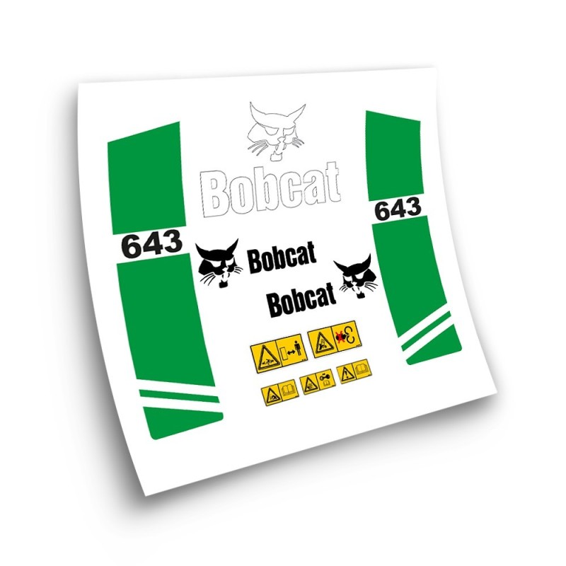 Décalcomanies pour machines industrielles pour BOBCAT 643 GREEN-Star Sam