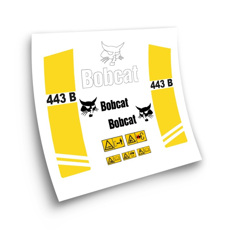 Autocollants pour machines industrielles pour BOBCAT 443B YELLOW-Star Sam